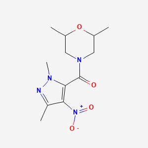 (2,6-DIMETHYLMORPHOLINO)(1,3-DIMETHYL-4-NITRO-1H-PYRAZOL-5-YL)METHANONE