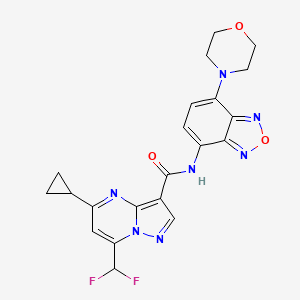 molecular formula C21H19F2N7O3 B4375269 5-CYCLOPROPYL-7-(DIFLUOROMETHYL)-N-(7-MORPHOLINO-2,1,3-BENZOXADIAZOL-4-YL)PYRAZOLO[1,5-A]PYRIMIDINE-3-CARBOXAMIDE 