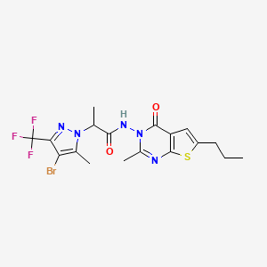 2-[4-BROMO-5-METHYL-3-(TRIFLUOROMETHYL)-1H-PYRAZOL-1-YL]-N-[2-METHYL-4-OXO-6-PROPYLTHIENO[2,3-D]PYRIMIDIN-3(4H)-YL]PROPANAMIDE