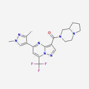 molecular formula C20H22F3N7O B4375316 [5-(1,3-DIMETHYL-1H-PYRAZOL-4-YL)-7-(TRIFLUOROMETHYL)PYRAZOLO[1,5-A]PYRIMIDIN-3-YL][HEXAHYDROPYRROLO[1,2-A]PYRAZIN-2(1H)-YL]METHANONE 