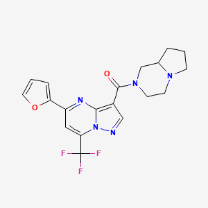 molecular formula C19H18F3N5O2 B4375320 [5-(furan-2-yl)-7-(trifluoromethyl)pyrazolo[1,5-a]pyrimidin-3-yl](hexahydropyrrolo[1,2-a]pyrazin-2(1H)-yl)methanone CAS No. 676249-44-8