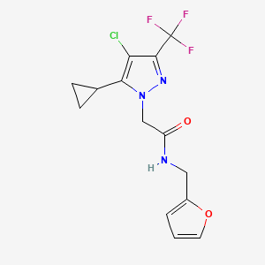 2-[4-chloro-5-cyclopropyl-3-(trifluoromethyl)-1H-pyrazol-1-yl]-N-(2-furylmethyl)acetamide