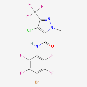 molecular formula C12H4BrClF7N3O B4375391 N-(4-bromo-2,3,5,6-tetrafluorophenyl)-4-chloro-1-methyl-3-(trifluoromethyl)-1H-pyrazole-5-carboxamide 