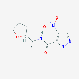 molecular formula C11H16N4O4 B4375401 1-METHYL-4-NITRO-N~5~-(1-TETRAHYDRO-2-FURANYLETHYL)-1H-PYRAZOLE-5-CARBOXAMIDE 