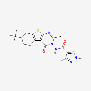 N-[7-(TERT-BUTYL)-2-METHYL-4-OXO-5,6,7,8-TETRAHYDRO[1]BENZOTHIENO[2,3-D]PYRIMIDIN-3(4H)-YL]-1,3-DIMETHYL-1H-PYRAZOLE-4-CARBOXAMIDE