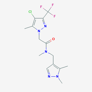 2-[4-chloro-5-methyl-3-(trifluoromethyl)-1H-pyrazol-1-yl]-N-[(1,5-dimethyl-1H-pyrazol-4-yl)methyl]-N-methylacetamide