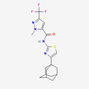 molecular formula C19H21F3N4OS B4375558 N-[4-(1-adamantyl)-1,3-thiazol-2-yl]-1-methyl-3-(trifluoromethyl)-1H-pyrazole-5-carboxamide 