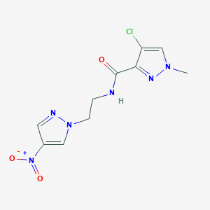 4-chloro-1-methyl-N-[2-(4-nitro-1H-pyrazol-1-yl)ethyl]-1H-pyrazole-3-carboxamide