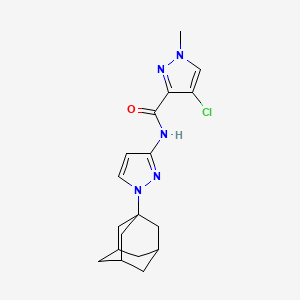 molecular formula C18H22ClN5O B4375578 N-[1-(1-adamantyl)-1H-pyrazol-3-yl]-4-chloro-1-methyl-1H-pyrazole-3-carboxamide 