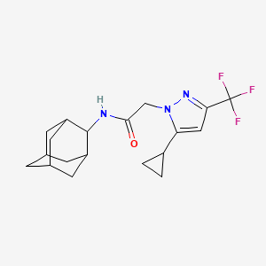 molecular formula C19H24F3N3O B4375604 N-(2-ADAMANTYL)-2-[5-CYCLOPROPYL-3-(TRIFLUOROMETHYL)-1H-PYRAZOL-1-YL]ACETAMIDE 