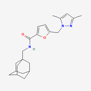 molecular formula C22H29N3O2 B4375615 N-(1-adamantylmethyl)-5-[(3,5-dimethyl-1H-pyrazol-1-yl)methyl]-2-furamide 