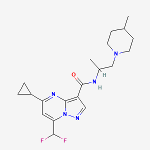 5-CYCLOPROPYL-7-(DIFLUOROMETHYL)-N-[1-METHYL-2-(4-METHYLPIPERIDINO)ETHYL]PYRAZOLO[1,5-A]PYRIMIDINE-3-CARBOXAMIDE