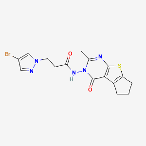 3-(4-BROMO-1H-PYRAZOL-1-YL)-N-[2-METHYL-4-OXO-6,7-DIHYDRO-4H-CYCLOPENTA[4,5]THIENO[2,3-D]PYRIMIDIN-3(5H)-YL]PROPANAMIDE