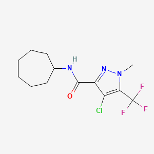 4-chloro-N-cycloheptyl-1-methyl-5-(trifluoromethyl)-1H-pyrazole-3-carboxamide