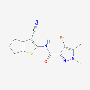 4-bromo-N-(3-cyano-5,6-dihydro-4H-cyclopenta[b]thiophen-2-yl)-1,5-dimethyl-1H-pyrazole-3-carboxamide