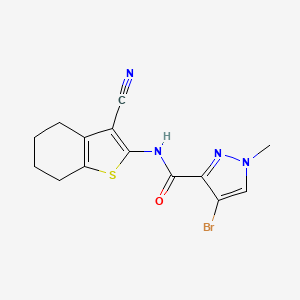 molecular formula C14H13BrN4OS B4375713 4-bromo-N-(3-cyano-4,5,6,7-tetrahydro-1-benzothiophen-2-yl)-1-methyl-1H-pyrazole-3-carboxamide 