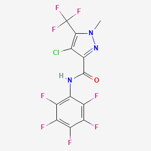 molecular formula C12H4ClF8N3O B4375724 4-CHLORO-1-METHYL-N-(2,3,4,5,6-PENTAFLUOROPHENYL)-5-(TRIFLUOROMETHYL)-1H-PYRAZOLE-3-CARBOXAMIDE 