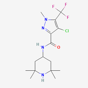 molecular formula C15H22ClF3N4O B4375744 4-CHLORO-1-METHYL-N-(2,2,6,6-TETRAMETHYL-4-PIPERIDYL)-5-(TRIFLUOROMETHYL)-1H-PYRAZOLE-3-CARBOXAMIDE 