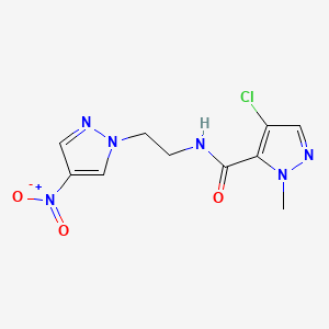 4-chloro-1-methyl-N-[2-(4-nitro-1H-pyrazol-1-yl)ethyl]-1H-pyrazole-5-carboxamide