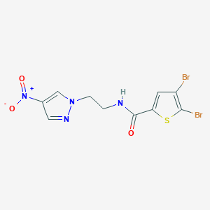 molecular formula C10H8Br2N4O3S B4375784 4,5-dibromo-N-[2-(4-nitro-1H-pyrazol-1-yl)ethyl]-2-thiophenecarboxamide 