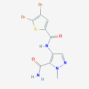 molecular formula C10H8Br2N4O2S B4375788 4-{[(4,5-dibromo-2-thienyl)carbonyl]amino}-1-methyl-1H-pyrazole-5-carboxamide 