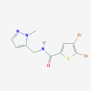 molecular formula C10H9Br2N3OS B4375796 4,5-dibromo-N-[(1-methyl-1H-pyrazol-5-yl)methyl]-2-thiophenecarboxamide 