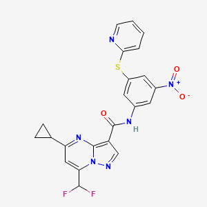 5-CYCLOPROPYL-7-(DIFLUOROMETHYL)-N-[3-NITRO-5-(2-PYRIDYLSULFANYL)PHENYL]PYRAZOLO[1,5-A]PYRIMIDINE-3-CARBOXAMIDE