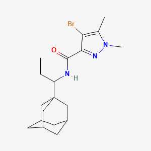 molecular formula C19H28BrN3O B4375830 N-[1-(1-adamantyl)propyl]-4-bromo-1,5-dimethyl-1H-pyrazole-3-carboxamide 