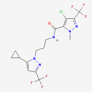 4-chloro-N-{3-[5-cyclopropyl-3-(trifluoromethyl)-1H-pyrazol-1-yl]propyl}-1-methyl-3-(trifluoromethyl)-1H-pyrazole-5-carboxamide