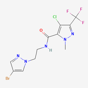 N-[2-(4-bromo-1H-pyrazol-1-yl)ethyl]-4-chloro-1-methyl-3-(trifluoromethyl)-1H-pyrazole-5-carboxamide