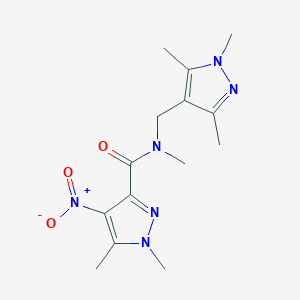 N,1,5-trimethyl-4-nitro-N-[(1,3,5-trimethyl-1H-pyrazol-4-yl)methyl]-1H-pyrazole-3-carboxamide