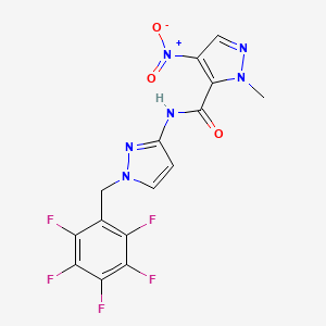 1-METHYL-4-NITRO-N-[1-(2,3,4,5,6-PENTAFLUOROBENZYL)-1H-PYRAZOL-3-YL]-1H-PYRAZOLE-5-CARBOXAMIDE