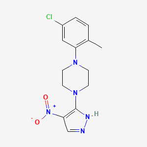 molecular formula C14H16ClN5O2 B4375903 1-(5-chloro-2-methylphenyl)-4-(4-nitro-1H-pyrazol-5-yl)piperazine 