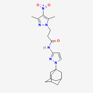 molecular formula C21H28N6O3 B4375907 N-[1-(1-adamantyl)-1H-pyrazol-3-yl]-3-(3,5-dimethyl-4-nitro-1H-pyrazol-1-yl)propanamide 