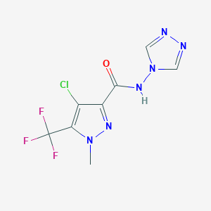 4-chloro-1-methyl-N-(4H-1,2,4-triazol-4-yl)-5-(trifluoromethyl)-1H-pyrazole-3-carboxamide