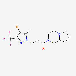 molecular formula C15H20BrF3N4O B4375943 3-[4-BROMO-5-METHYL-3-(TRIFLUOROMETHYL)-1H-PYRAZOL-1-YL]-1-HEXAHYDROPYRROLO[1,2-A]PYRAZIN-2(1H)-YL-1-PROPANONE 