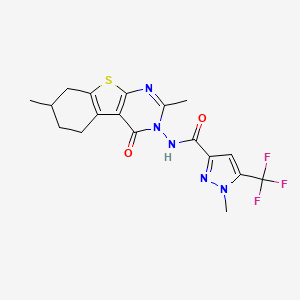 N-(2,7-dimethyl-4-oxo-5,6,7,8-tetrahydro[1]benzothieno[2,3-d]pyrimidin-3(4H)-yl)-1-methyl-5-(trifluoromethyl)-1H-pyrazole-3-carboxamide