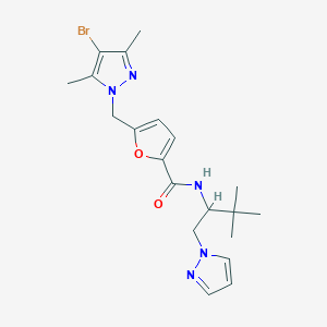 5-[(4-bromo-3,5-dimethyl-1H-pyrazol-1-yl)methyl]-N-[2,2-dimethyl-1-(1H-pyrazol-1-ylmethyl)propyl]-2-furamide