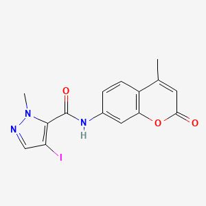 4-iodo-1-methyl-N-(4-methyl-2-oxo-2H-chromen-7-yl)-1H-pyrazole-5-carboxamide