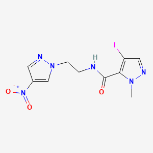 4-IODO-1-METHYL-N~5~-[2-(4-NITRO-1H-PYRAZOL-1-YL)ETHYL]-1H-PYRAZOLE-5-CARBOXAMIDE