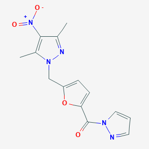 {5-[(3,5-DIMETHYL-4-NITRO-1H-PYRAZOL-1-YL)METHYL]-2-FURYL}(1H-PYRAZOL-1-YL)METHANONE