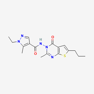 1-ETHYL-5-METHYL-N-[2-METHYL-4-OXO-6-PROPYLTHIENO[2,3-D]PYRIMIDIN-3(4H)-YL]-1H-PYRAZOLE-4-CARBOXAMIDE