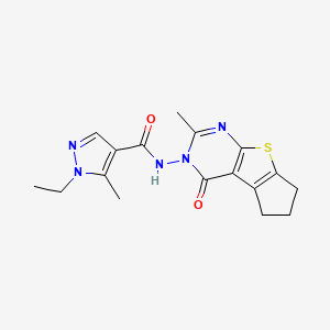 1-ETHYL-5-METHYL-N-[2-METHYL-4-OXO-6,7-DIHYDRO-4H-CYCLOPENTA[4,5]THIENO[2,3-D]PYRIMIDIN-3(5H)-YL]-1H-PYRAZOLE-4-CARBOXAMIDE