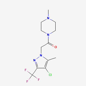 2-[4-CHLORO-5-METHYL-3-(TRIFLUOROMETHYL)-1H-PYRAZOL-1-YL]-1-(4-METHYLPIPERAZINO)-1-ETHANONE