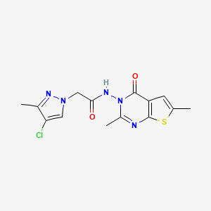 2-(4-CHLORO-3-METHYL-1H-PYRAZOL-1-YL)-N-[2,6-DIMETHYL-4-OXOTHIENO[2,3-D]PYRIMIDIN-3(4H)-YL]ACETAMIDE