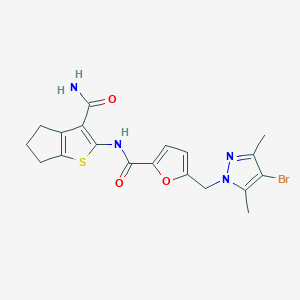 N-[3-(AMINOCARBONYL)-5,6-DIHYDRO-4H-CYCLOPENTA[B]THIOPHEN-2-YL]-5-[(4-BROMO-3,5-DIMETHYL-1H-PYRAZOL-1-YL)METHYL]-2-FURAMIDE