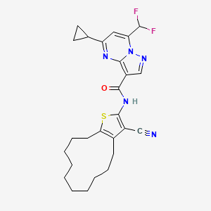 N-(3-cyano-4,5,6,7,8,9,10,11,12,13-decahydrocyclododeca[b]thiophen-2-yl)-5-cyclopropyl-7-(difluoromethyl)pyrazolo[1,5-a]pyrimidine-3-carboxamide