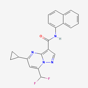 molecular formula C21H16F2N4O B4376087 5-CYCLOPROPYL-7-(DIFLUOROMETHYL)-N-(1-NAPHTHYL)PYRAZOLO[1,5-A]PYRIMIDINE-3-CARBOXAMIDE 