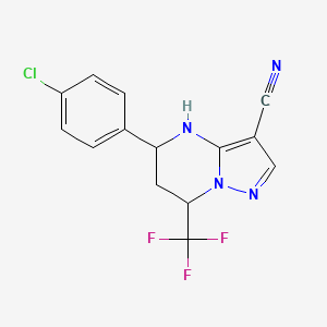 5-(4-CHLOROPHENYL)-7-(TRIFLUOROMETHYL)-4,5,6,7-TETRAHYDROPYRAZOLO[1,5-A]PYRIMIDIN-3-YL CYANIDE