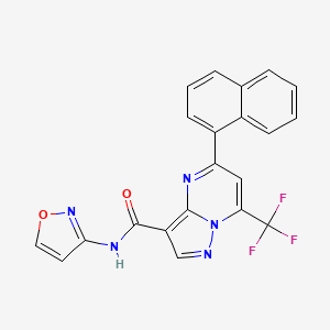 molecular formula C21H12F3N5O2 B4376109 N-(3-ISOXAZOLYL)-5-(1-NAPHTHYL)-7-(TRIFLUOROMETHYL)PYRAZOLO[1,5-A]PYRIMIDINE-3-CARBOXAMIDE 